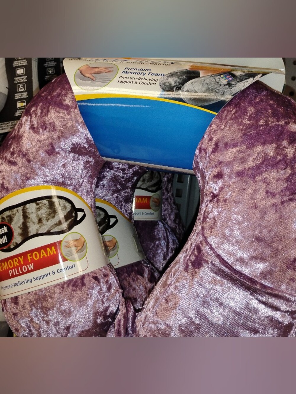 Kids Plush Velvet Purple Neck Pillow